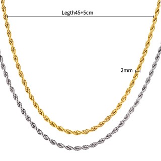 Vòng cổ xoắn bằng thép không gỉ mạ vàng 18K Không gây dị ứng Chống nước Hợp thời trang Nhiều màu