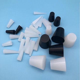 Nón Silicon Lỗ Cắm Hình nón Cao Su niêm phong Chai Nút chặn phôi che chắn phích cắm Rõ ràng / Đen
