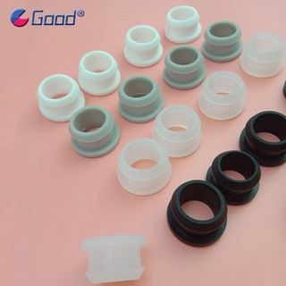 Xám / Trong Suốt Cao Su Silicon Snap-on Grommet Lỗ Cắm Dây Điện Cáp Bảo Vệ Bushing