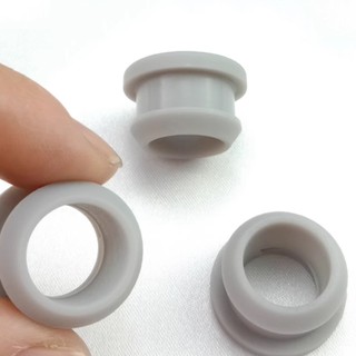 Xám / Trong Suốt Cao Su Silicon Snap-on Grommet Lỗ Cắm Dây Điện Cáp Bảo Vệ Bushing