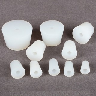 1 Cái Nút Chặn Silicon Hình nón Cắm Có Lỗ 8mm Đục Lỗ Cấp Thực Phẩm Qua Lỗ Nút Chặn Silicon
