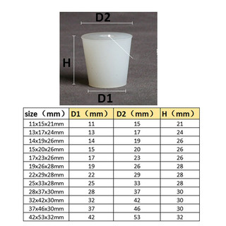 1 Cái Nút Chặn Silicon Hình nón Cắm Có Lỗ 8mm Đục Lỗ Cấp Thực Phẩm Qua Lỗ Nút Chặn Silicon