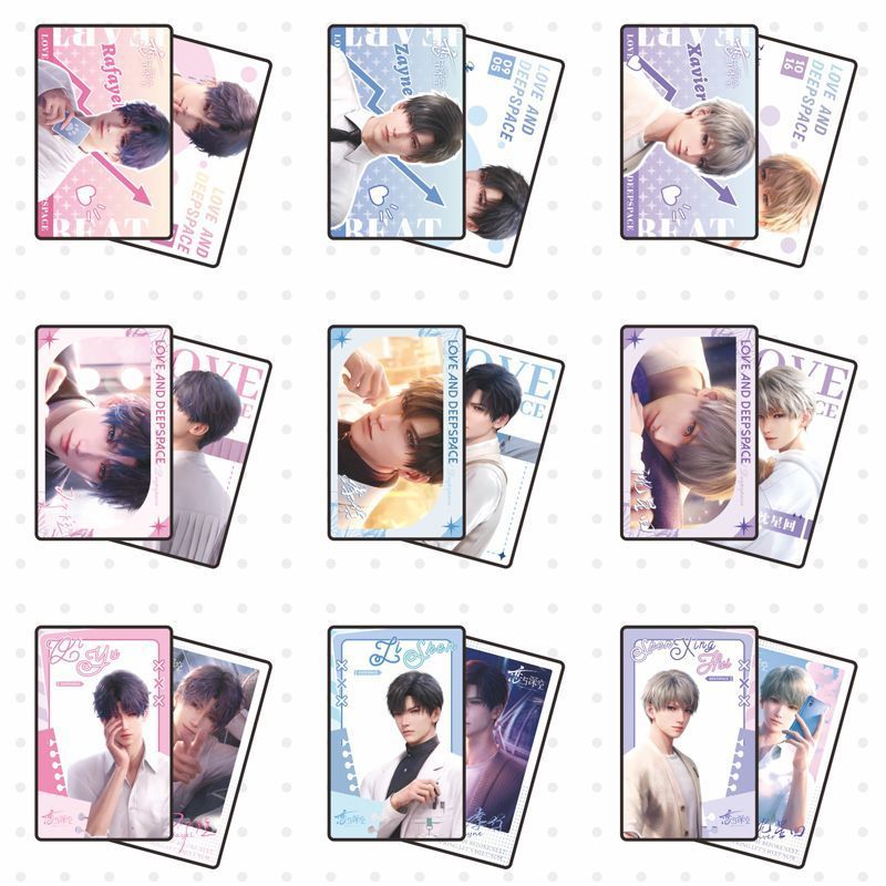 Hộp đựng thẻ mù Love and Deepspace Thẻ theo chủ đề trò chơi sưu tập hai mặt