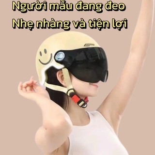 Mùa Hè Đi Xe Chống Tia Cực tím Xe Điện Mũ Bảo Hiểm Nam Nữ Bốn Mùa Đa Năng Xe Máy Nửa Mũ Bảo Hiểm