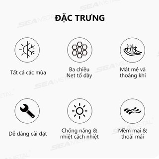SEAMETAL Xe Máy 3D Lưới Vải Chống Trượt Miếng Lót Thoáng Khí Chống Nắng Có Lưới Đệm Xe Tay Ga Ghế Xe Đạp Điện Bọc Ghế