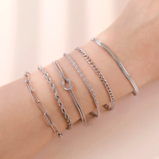 Vòng tay đơn giản bằng thép không gỉ Titan SKYRIM Trang sức thời trang mạ vàng 18K dành cho nữ