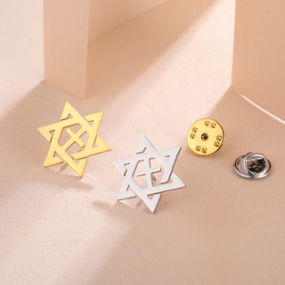 Hexagram chữ thập thổ cẩm vàng 24x21mm - Không mòn