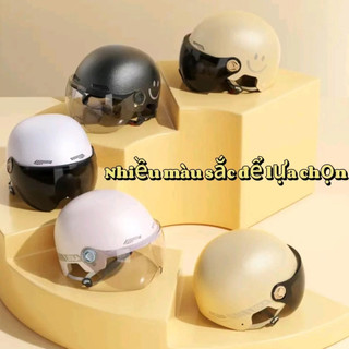 Mùa Hè Đi Xe Chống Tia Cực tím Xe Điện Mũ Bảo Hiểm Nam Nữ Bốn Mùa Đa Năng Xe Máy Nửa Mũ Bảo Hiểm