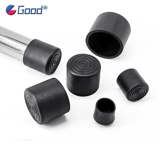 Tròn Đen PVC Mềm Cao Su Ống Tay Ống Nắp Bàn Ghế Chân Miếng Lót Bảo Vệ 6 8 10 12 14 16 20 22 25 28-100mm