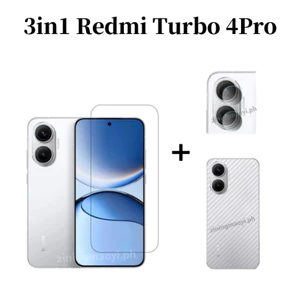 Phim kính cường lực 3in1 Redmi Turbo 4Pro cho Redmi Turbo4 Turbo3 Bảo vệ màn hình ống kính máy ảnh và phim mặt sau