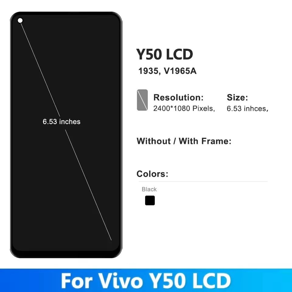 Dành Cho VIVO Y50 2020 1935 Màn Hình LCD Bộ Số Hóa Cảm Ứng Lắp Ráp Thay Thế Một Phần