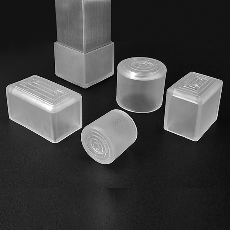 Tròn / Hình Chữ Nhật Trong Suốt Ống Cắm Nắp Ống Bảo Vệ Lỗ PVC Đầu Nắp Nội Thất Bàn Chân Đầu Ghế Chân Miếng Lót Bảo Vệ Bao