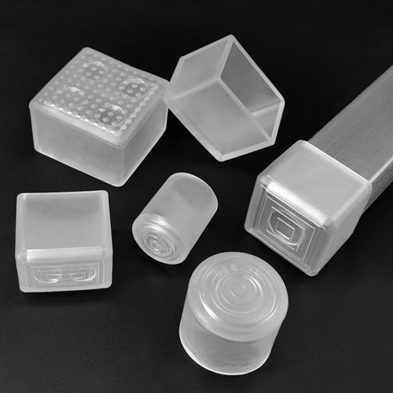 Tròn / Hình Chữ Nhật Trong Suốt Ống Cắm Nắp Ống Bảo Vệ Lỗ PVC Đầu Nắp Nội Thất Bàn Chân Đầu Ghế Chân Miếng Lót Bảo Vệ Bao