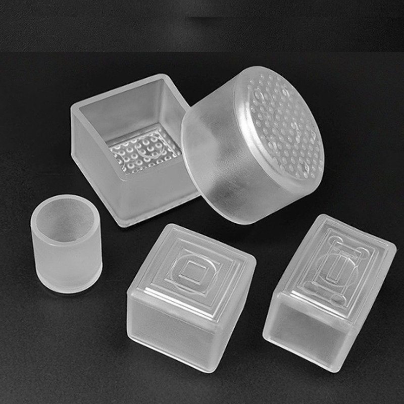 Tròn / Hình Chữ Nhật Trong Suốt Ống Cắm Nắp Ống Bảo Vệ Lỗ PVC Đầu Nắp Nội Thất Bàn Chân Đầu Ghế Chân Miếng Lót Bảo Vệ Bao