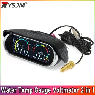 Máy đo nhiệt độ nước kỹ thuật số LCD ô tô tự động 2 trong 1 với bộ chuyển đổi ống nối 1 / 8NPT OD 26MM-40MM Màu xanh cho xe tải ô tô 12V 24V