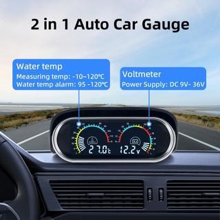 Máy đo nhiệt độ nước kỹ thuật số LCD ô tô tự động 2 trong 1 với bộ chuyển đổi ống nối 1 / 8NPT OD 26MM-40MM Màu xanh cho xe tải ô tô 12V 24V