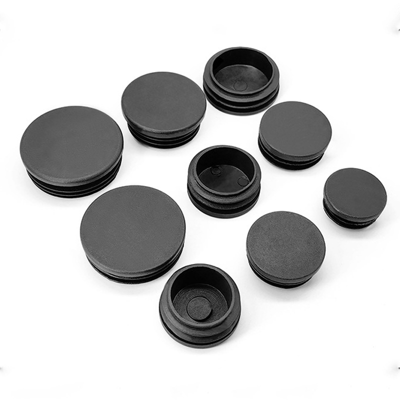 Đen Tròn Nhựa Trống Cuối Nắp Ống Chèn Ống Cắm Bung Chèn Nút Chặn Cho Ghế Chân Ống 10 ~ 114mm