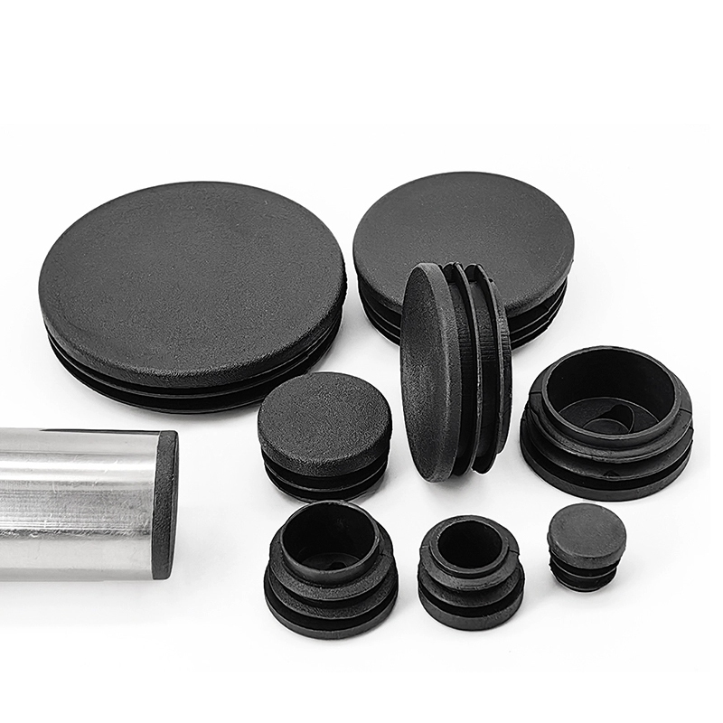 Đen Tròn Nhựa Trống Cuối Nắp Ống Chèn Ống Cắm Bung Chèn Nút Chặn Cho Ghế Chân Ống 10 ~ 114mm