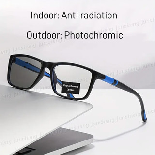 0 ~ + 400 Kính Đọc Sách TR Vuông Photochromic Chống Bức Xạ Kính Dành Cho Nữ Chống Ánh Sáng Xanh Kính Mắt Lão Thị Phân Loại Khung Kính Mắt Chuyển Đổi Kính Mắt