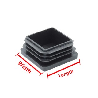 Vuông / Ectangle Nhựa Đen Trống Cuối Mũ Nội Thất Chân Ống Ống Chèn Phích Cắm Bung Trang Trí Bụi Bao