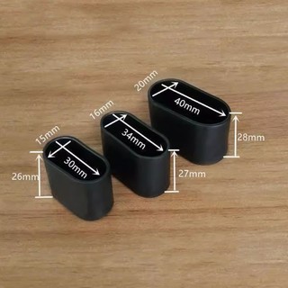 Đen / Trong Suốt Cao Su PVC Ghế Chân Nắp Hình Bầu Dục Có Đồ Nội Thất Chân Bàn Bảo Vệ Sàn Đồ Nội Thất Phụ Kiện Nhà