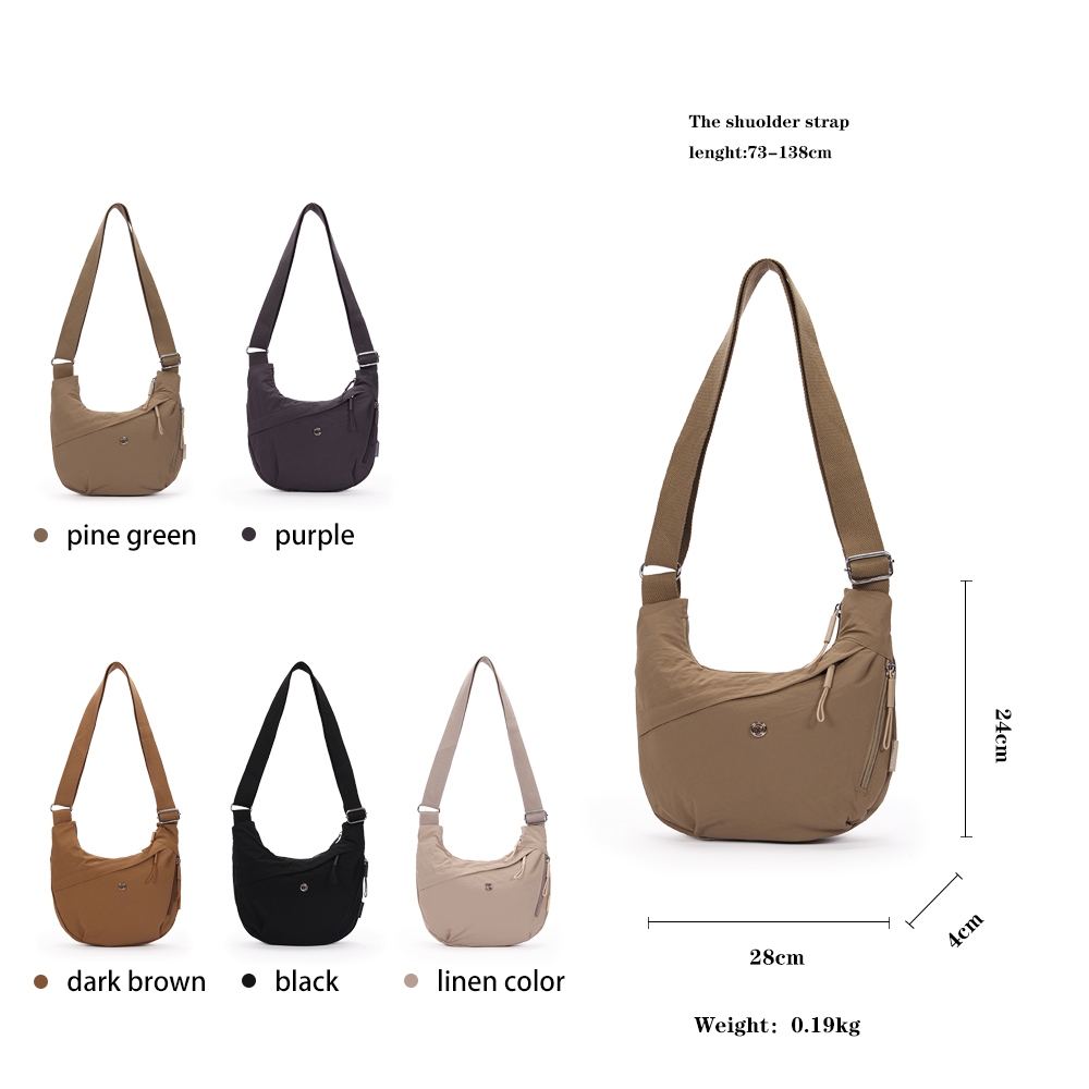 [Durlapue]Túi đựng bánh bao dung tích lớn Messenger một vai, Túi Croissant thời trang nhẹ, Túi tập Yoga tập thể dục, Chất liệu dù chống thấm nước