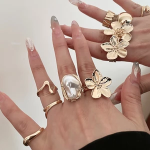 Nhẫn mở hạt đậu hoạ tiết hoa, kim cương, phong cách châu Âu - mỹ, dành cho ngón trỏ