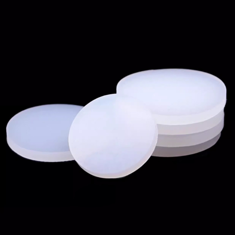 Miếng đệm silicon tròn rắn màu trắng Miếng đệm độ dày 1 / 2 / 3 / 5mm Đường kính 10-100mm