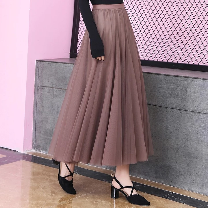 Fabric Pleated Fashion Skirt Dress Maxi Voan – 7