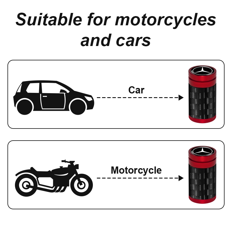 4 Lốp Xe Ô Tô Thân Van Mũ Sợi Carbon Lốp Xe Chống Bụi Mũ Cho Xe Mercedes Benz Class W212 W211 W210 W203 W204 W205 CLA GLK CLS A C