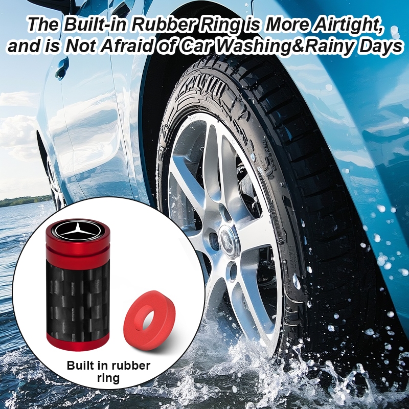 4 Lốp Xe Ô Tô Thân Van Mũ Sợi Carbon Lốp Xe Chống Bụi Mũ Cho Xe Mercedes Benz Class W212 W211 W210 W203 W204 W205 CLA GLK CLS A C
