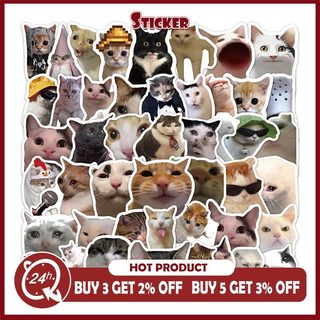 51 Chiếc Giả Mèo MEME Hoạt Hình Dễ Thương Dán Đồ Chơi Văn Phòng Phẩm Đàn Guitar Xe Đạp Laptop DIY Dán