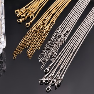 Hàng có sẵn! Dây chuyền rắn bằng thép không gỉ chống thấm nước mạ vàng 18K với chuỗi đuôi có thể điều chỉnh