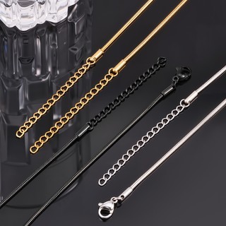 Hàng có sẵn! Dây chuyền rắn bằng thép không gỉ chống thấm nước mạ vàng 18K với chuỗi đuôi có thể điều chỉnh