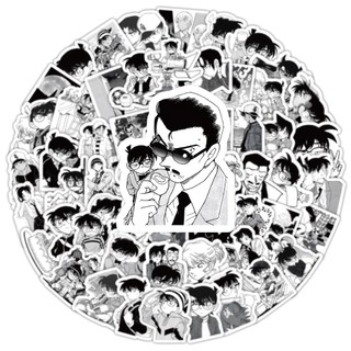 103 Chiếc Đen Trắng Thám Tử Conan Anime Dán DIY Chai Nước Laptop Hoạt Hình Miếng Dán Trẻ Em Quà Tặng