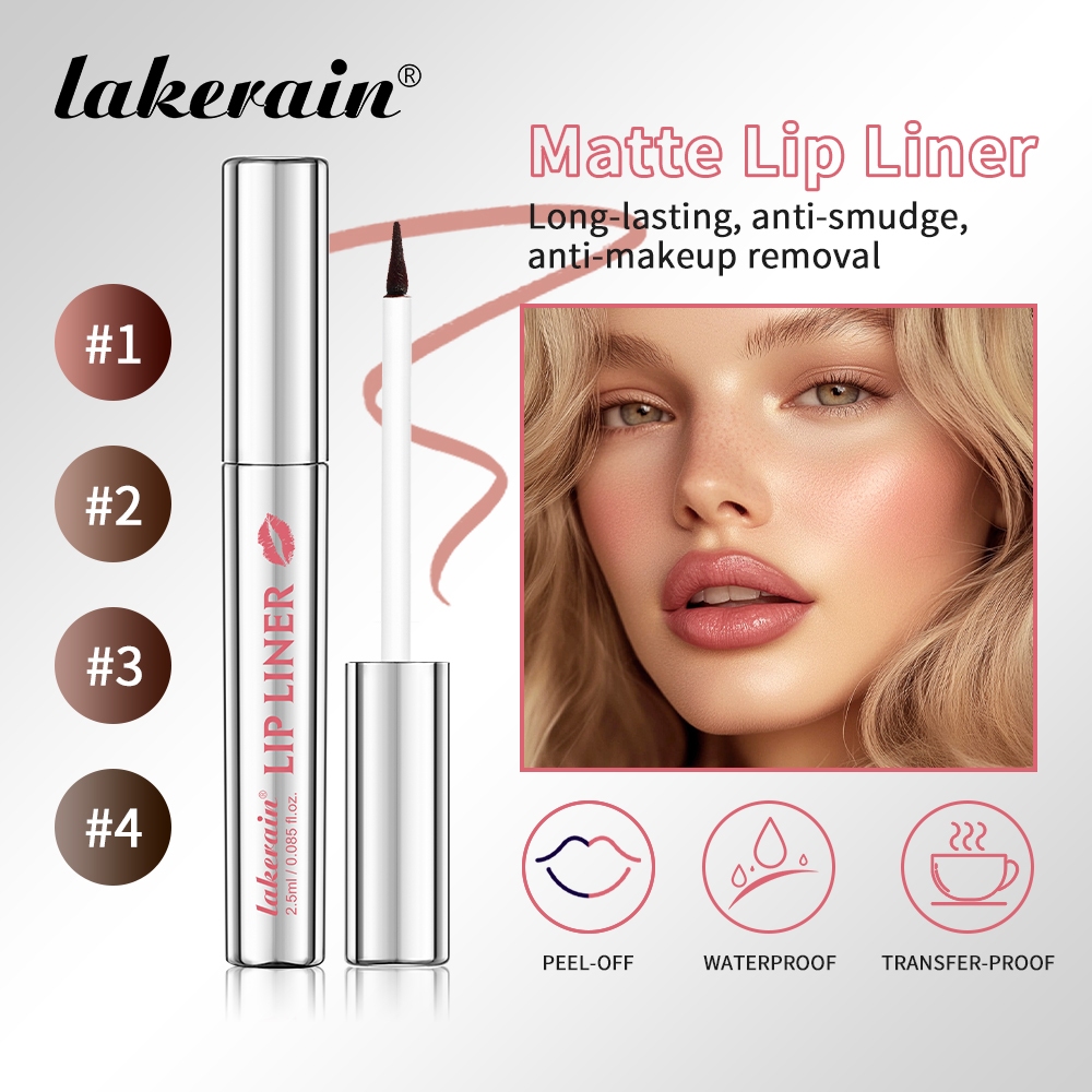 Lakerain Lip Liner Stay-N Peel Off Lip Stain, Long Wear Tattoo Liner, Peel Off Lip Liner With Matte Finish, Lâu trôi, Chống thấm nước, Chống chuyển, Màu sắc sắc tố cao
