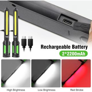 Đèn làm việc 2 trong 1 sạc lại, đèn LED khẩn cấp từ tính, dùng sửa chữa/kiểm tra ô tô/nhà để xe/xưởng/khẩn cấp