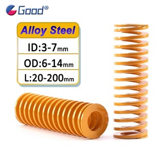 Nhỏ Tải Trọng Khuôn Lò Xo Màu Vàng Xoắn Ốc Dập Nén Lò Xo Đường Kính Ngoài 6 8 10 12 14mm Chiều Dài 20-200mm