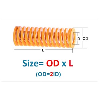 Nhỏ Tải Trọng Khuôn Lò Xo Màu Vàng Xoắn Ốc Dập Nén Lò Xo Đường Kính Ngoài 6 8 10 12 14mm Chiều Dài 20-200mm