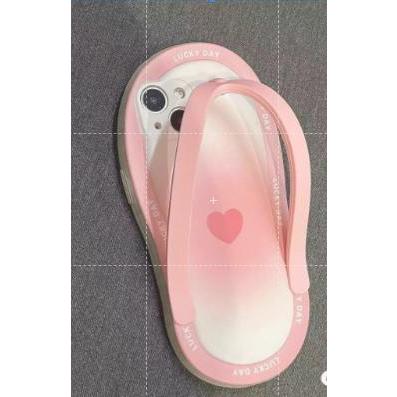 Dép Tình Yêu Gradient Thích Hợp Cho iPhone13ProMax / 11 / x / xs Niche xr Vỏ Điện Thoại Apple 12 Mềm