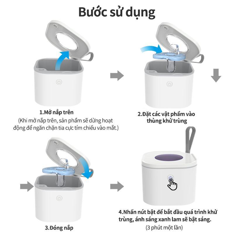 Hộp khử trùng cầm tay bằng tia cực tím Helalife Khử trùng tia cực tím toàn diện Thích hợp cho bé Đồ chơi silicon mềm khử trùng