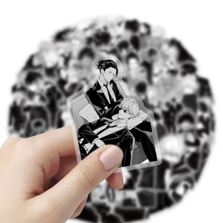 63 Chiếc Đen Trắng Jujutsu Kaisen Anime Miếng Dán DIY Laptop Điện Thoại Chống Thấm Nước Trong Suốt PET Miếng Dán
