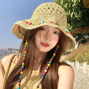 Hạt đầy màu sắc Mũ đi biển phong cách mục vụ