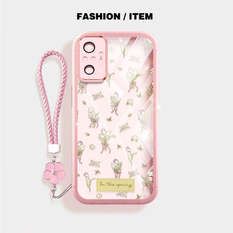 Ốp Điện Thoại YBD INS Cho Redmi Note 10 Pro Max Note 10S Xiaomi POCO M5S Redmi 10 5G 2022 10 Prime + 11 Prime 5G Vỏ Bó Hoa Tulip Nhỏ
