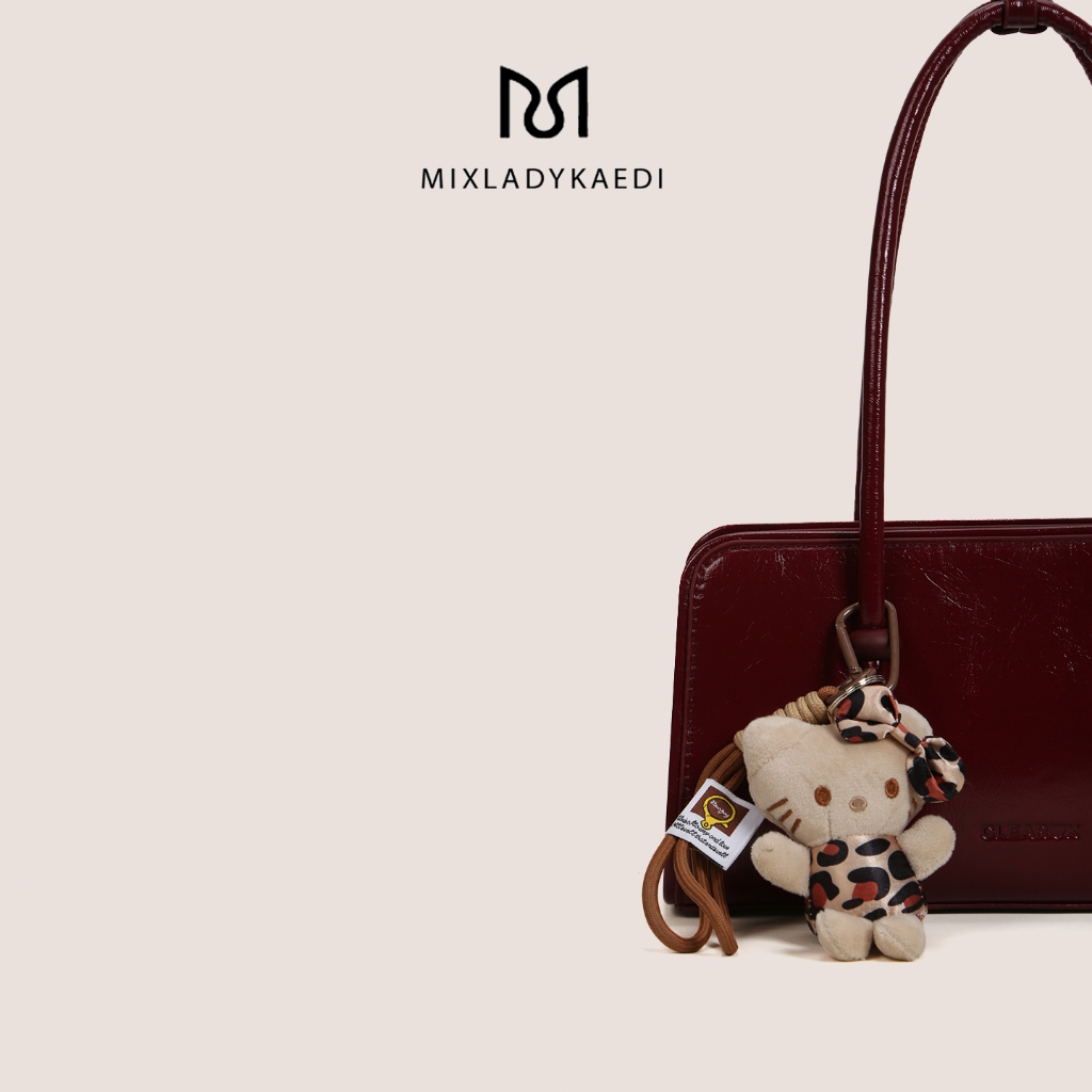 MIXLADYKAEDI Túi xách nữ đeo vai đơn giản kèm móc gấu dùng đi làm làm quà tặng | BigBuy360 - bigbuy360.vn