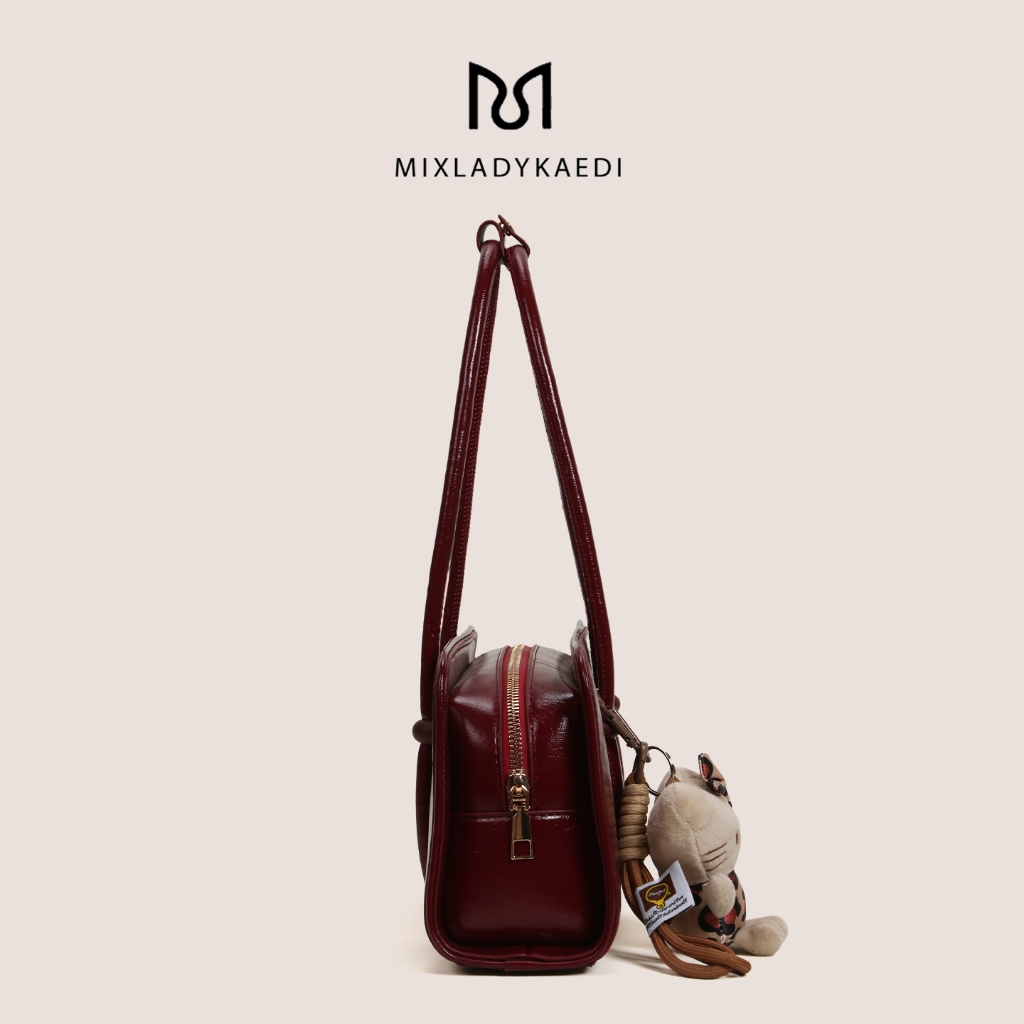 MIXLADYKAEDI Túi xách nữ đeo vai đơn giản kèm móc gấu dùng đi làm làm quà tặng | BigBuy360 - bigbuy360.vn