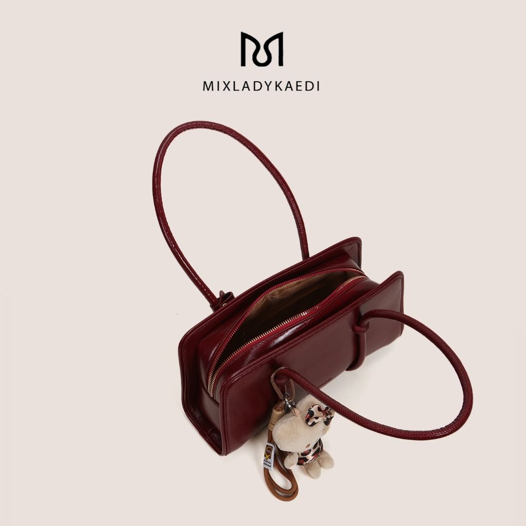 MIXLADYKAEDI Túi xách nữ đeo vai đơn giản kèm móc gấu dùng đi làm làm quà tặng | BigBuy360 - bigbuy360.vn