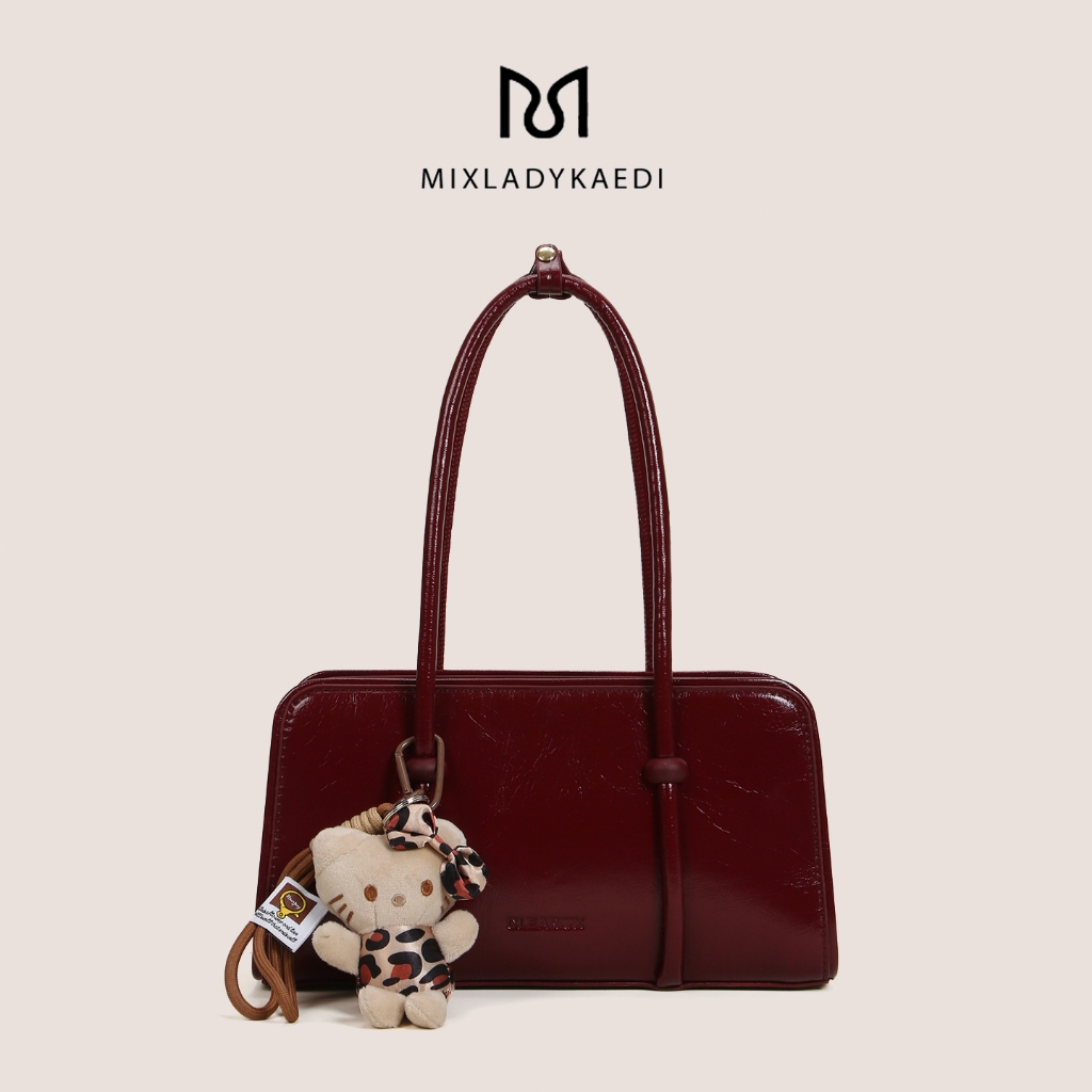 MIXLADYKAEDI Túi xách nữ đeo vai đơn giản kèm móc gấu dùng đi làm làm quà tặng | BigBuy360 - bigbuy360.vn