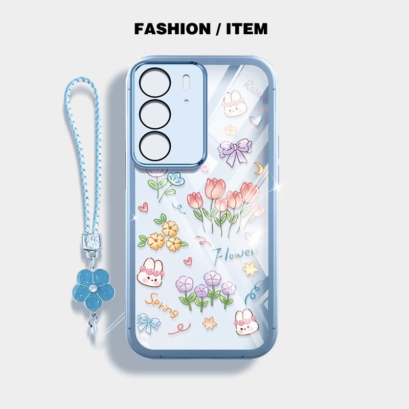 Ốp Điện Thoại YBD INS Cho OPPO A3X 5G 4G A3 NFC A40 A40M A60 5G Vỏ Hoa Tulip Nhỏ