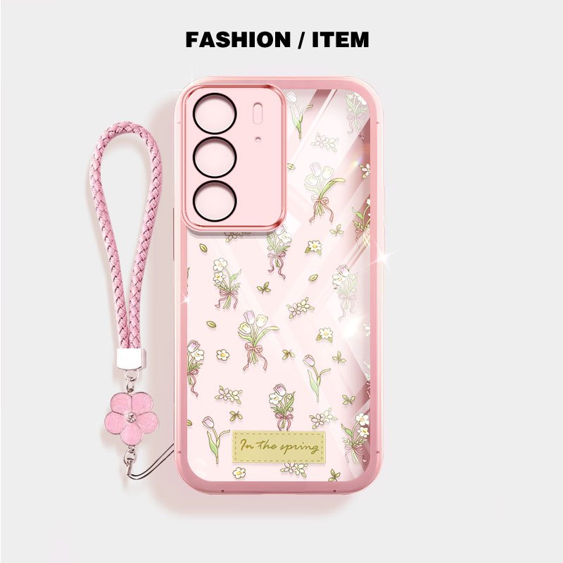Ốp Điện Thoại YBD INS Cho OPPO A3X 5G 4G A3 NFC A40 A40M A60 5G Vỏ Hoa Tulip Nhỏ